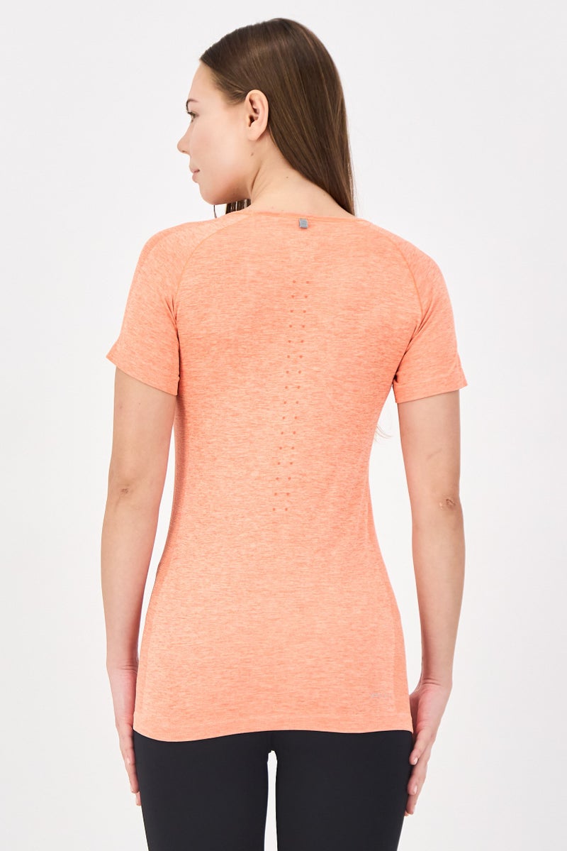 Nike Women Sportswear Fit Short Sleeve Running Top, Orange - Image 2